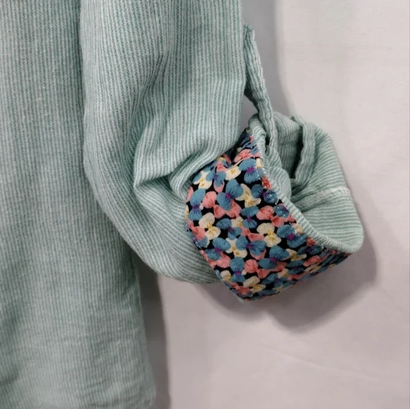 Isabella Sinclair Popover Shirt Womens M Green  Boho Retro 90s Y2K Casual Comfy - Picture 5 of 11